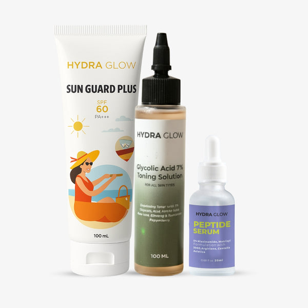 Peptide Serum, Sun Guard Plus SPF and Toner bundle